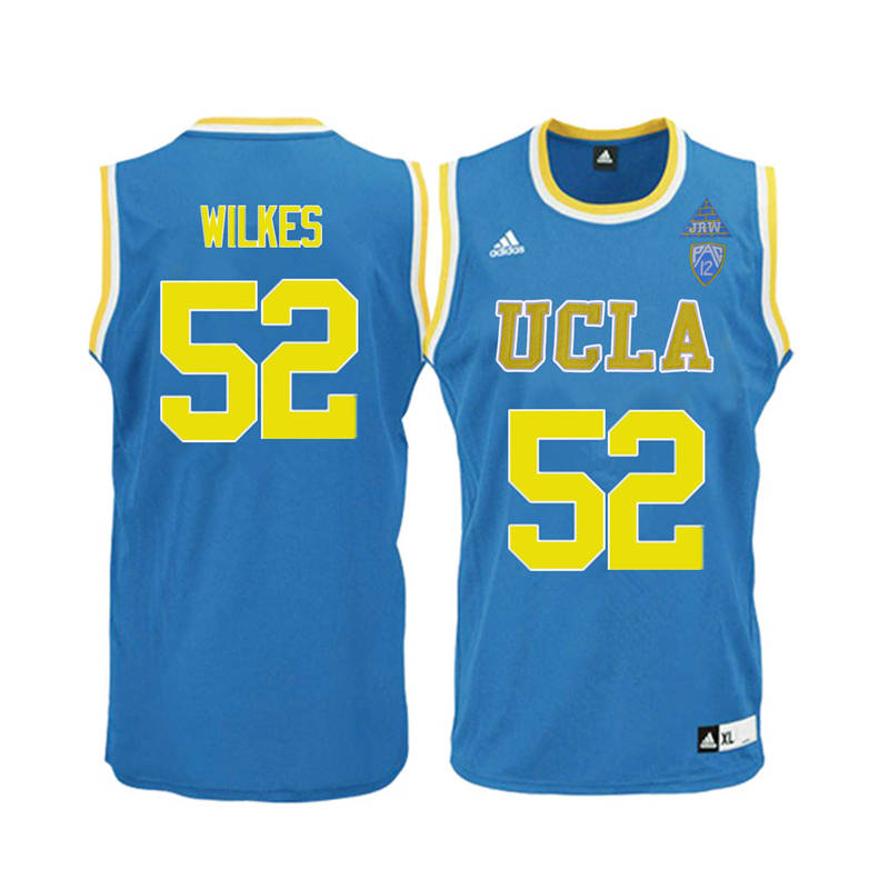 Men UCLA Bruins #52 Jamaal Wilkes College Basketball Jerseys-Blue - Click Image to Close